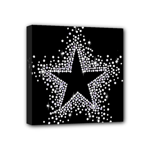 Sparkling Bling Star Cluster 4  X 4  Framed Canvas Print by artattack4all