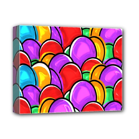 Colored Easter Eggs Deluxe Canvas 14  X 11  (framed) by StuffOrSomething