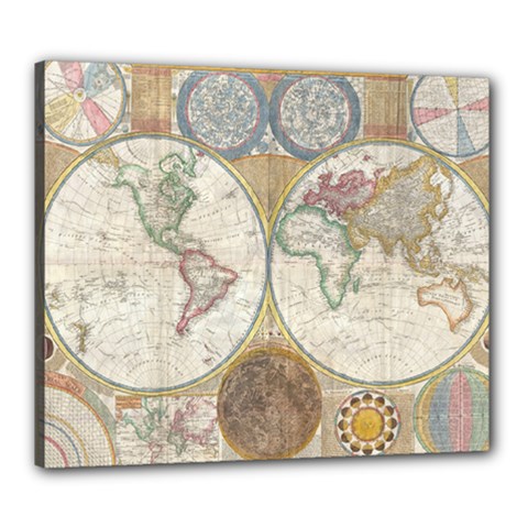 1794 World Map Canvas 24  X 20  (framed) by StuffOrSomething