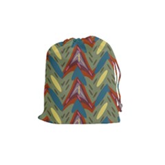 Shapes Pattern Drawstring Pouch (medium) by LalyLauraFLM