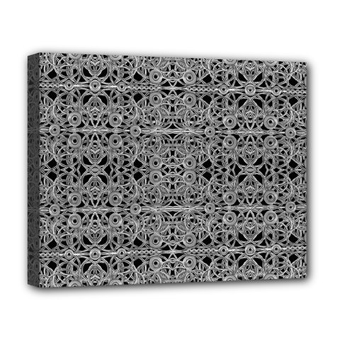 Cyberpunk Silver Print Pattern  Deluxe Canvas 20  X 16  (framed) by dflcprints