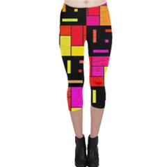 Squares And Rectangles Capri Leggings  by LalyLauraFLM