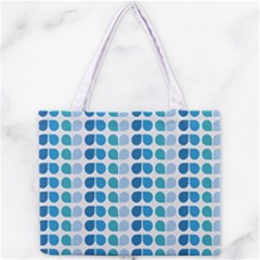 Blue Green Leaf Pattern Tiny Tote Bag by GardenOfOphir