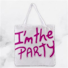 I Am The Party Typographic Design Quote Grocery Tote Bag by dflcprints