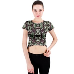 Geometric Grunge Print Crew Neck Crop Top by dflcprintsclothing