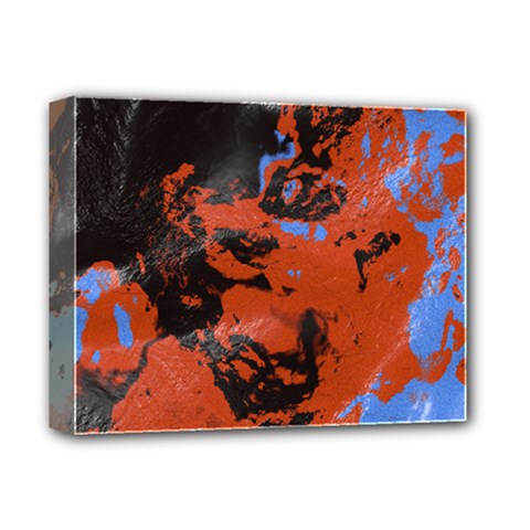 Orange Blue Black Texture Deluxe Canvas 14  X 11  (stretched) by LalyLauraFLM