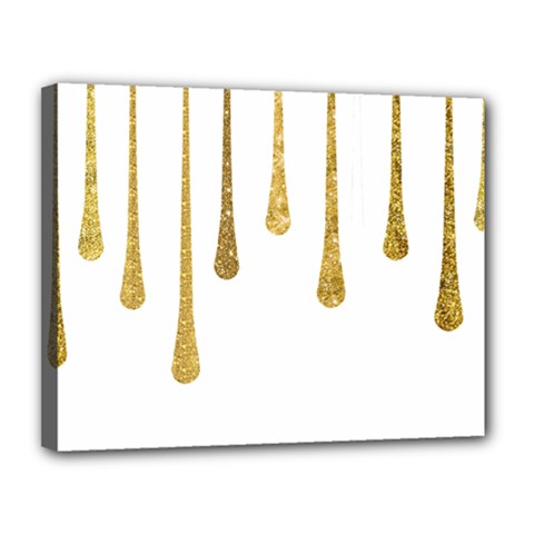 Gold Glitter Paint Canvas 14  X 11  (framed) by Kathrinlegg