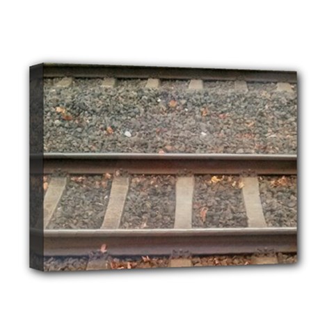 Railway Track Train Deluxe Canvas 16  X 12  (framed) 