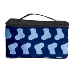 Blue Cute Baby Socks Illustration Pattern Cosmetic Storage Cases