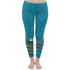 Wonderful Decorative Design With Floral Elements Winter Leggings by FantasyWorld7