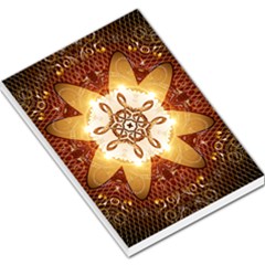 Elegant, Decorative Kaleidoskop In Gold And Red Large Memo Pads by FantasyWorld7