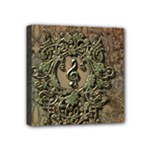 Elegant Clef With Floral Elements On A Background With Damasks Mini Canvas 4  x 4 