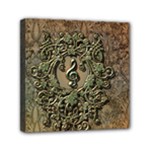 Elegant Clef With Floral Elements On A Background With Damasks Mini Canvas 6  x 6 