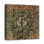 Elegant Clef With Floral Elements On A Background With Damasks Mini Canvas 8  x 8 