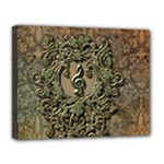Elegant Clef With Floral Elements On A Background With Damasks Canvas 14  x 11 