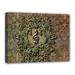 Elegant Clef With Floral Elements On A Background With Damasks Canvas 16  x 12 