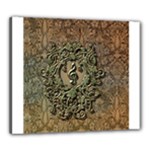 Elegant Clef With Floral Elements On A Background With Damasks Canvas 24  x 20 