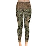 Elegant Clef With Floral Elements On A Background With Damasks Women s Leggings