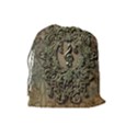 Elegant Clef With Floral Elements On A Background With Damasks Drawstring Pouches (Large)  View2