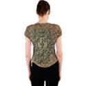 Elegant Clef With Floral Elements On A Background With Damasks Crew Neck Crop Top View2