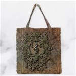 Elegant Clef With Floral Elements On A Background With Damasks Grocery Tote Bags