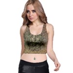 Elegant Clef With Floral Elements On A Background With Damasks Racer Back Crop Tops