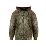 Elegant Clef With Floral Elements On A Background With Damasks Kids Zipper Hoodies