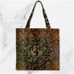 Elegant Clef With Floral Elements On A Background With Damasks Zipper Grocery Tote Bags