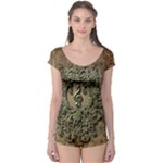 Elegant Clef With Floral Elements On A Background With Damasks Short Sleeve Leotard