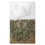 Elegant Clef With Floral Elements On A Background With Damasks Duvet Cover Single Side (Single Size)