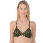 Elegant Clef With Floral Elements On A Background With Damasks Reversible Tri Bikini Tops