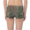 Elegant Clef With Floral Elements On A Background With Damasks Reversible Boyleg Bikini Bottoms View2