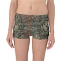 Elegant Clef With Floral Elements On A Background With Damasks Reversible Boyleg Bikini Bottoms View3