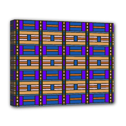 Rectangles And Stripes Pattern Deluxe Canvas 20  X 16  (stretched)