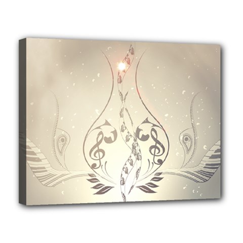 Music, Piano With Clef On Soft Background Canvas 14  X 11  by FantasyWorld7