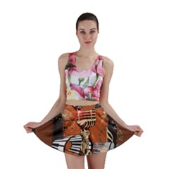 Microphone With Piano And Floral Elements Mini Skirts by FantasyWorld7