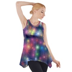Starlight Shiny Glitter Stars Side Drop Tank Tunic