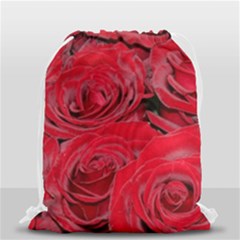 Red Love Roses Drawstring Bag (small) by yoursparklingshop