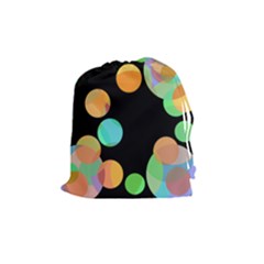 Orange Circles Drawstring Pouches (medium) 