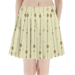 Brown Pattern Pleated Mini Mesh Skirt by Valentinaart