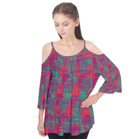 Decorative Abstract Art Flutter Tees by Valentinaart