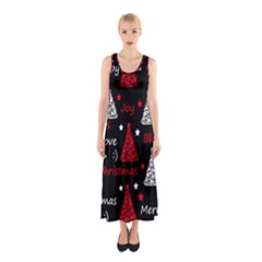 New Year Pattern - Red Sleeveless Maxi Dress by Valentinaart