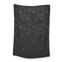 Dark Silvered Flower Small Tapestry by Brittlevirginclothing