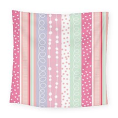 Pink Wood Square Tapestry (large) by Brittlevirginclothing