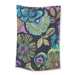 Dark Lila Flower Small Tapestry by Brittlevirginclothing