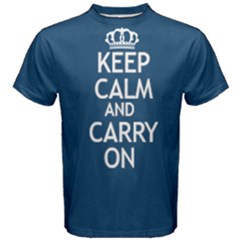 Blue Keep Calm And Carry On Tee  by FunnySaying