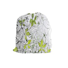 Floral Pattern Background Drawstring Pouches (large)  by Nexatart