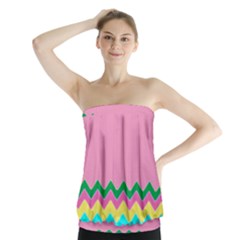 Easter Chevron Pattern Stripes Strapless Top by Amaryn4rt