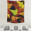 3d Red Abstract Fern Leaf Pattern Medium Tapestry View2