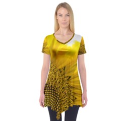 Plant Nature Leaf Flower Season Short Sleeve Tunic 